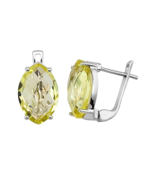 Серебряные серьги с лимонным топазом – Mirserebra925.ru