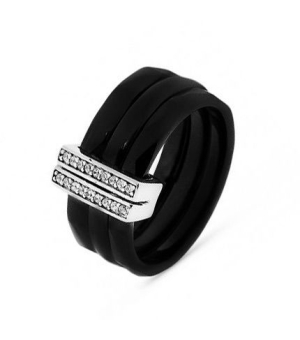 Кольцо из керамики с серебром ‒ Mirserebra925.ru