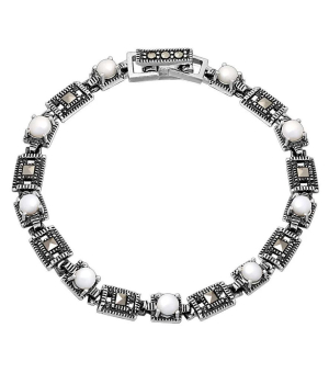 Серебряный браслет с марказитом ‒ Mirserebra925.ru