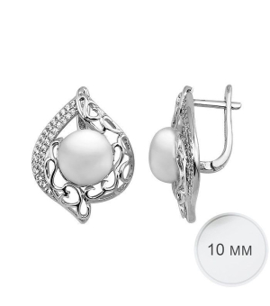 Серебряные серьги с жемчугом ‒ Mirserebra925.ru