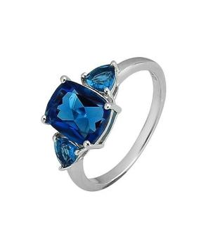 Серебряное кольцо с лондон топазом кварц ‒ Mirserebra925.ru