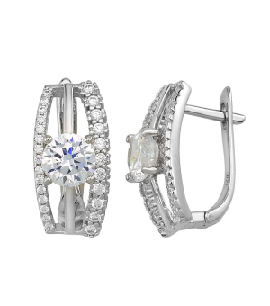 Серебряные серьги с цирконом ‒ Mirserebra925.ru