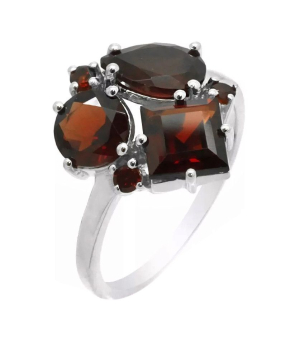 Серебряное кольцо с гранатом – Mirserebra925.ru