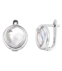 Серебряные серьги с перламутром ‒ Mirserebra925.ru