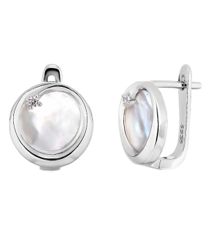 Серебряные серьги с перламутром ‒ Mirserebra925.ru