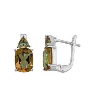 Серебряные серьги с султанитом ‒ Mirserebra925.ru