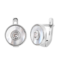 Серебряные серьги с перламутром ‒ Mirserebra925.ru