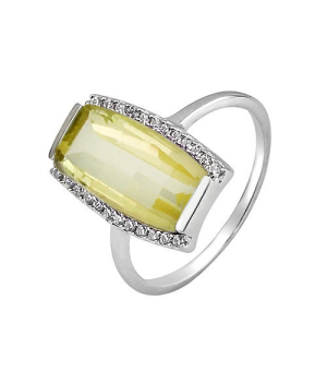 Серебряное кольцо с лимонным топазом – Mirserebra925.ru