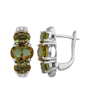 Серебряные серьги с султанитом ‒ Mirserebra925.ru