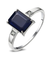 Серебряное кольцо с сапфиром – Mirserebra925.ru