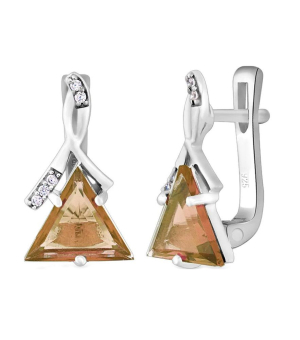 Серебряные серьги с султанитом ‒ Mirserebra925.ru