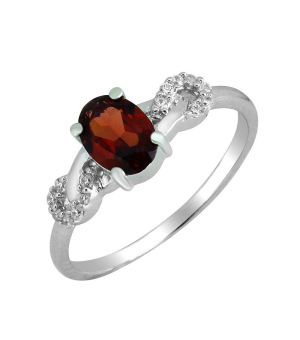 Серебряное кольцо с гранатом – Mirserebra925.ru