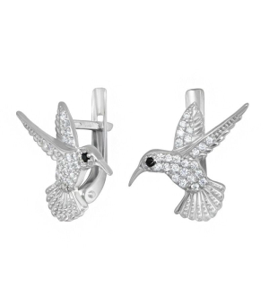 Серебряные серьги с цирконом ‒ Mirserebra925.ru