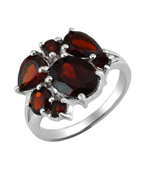 Серебряное кольцо с гранатом – Mirserebra925.ru