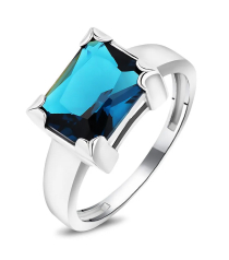 Серебряное кольцо с лондон топазом кварц ‒ Mirserebra925.ru
