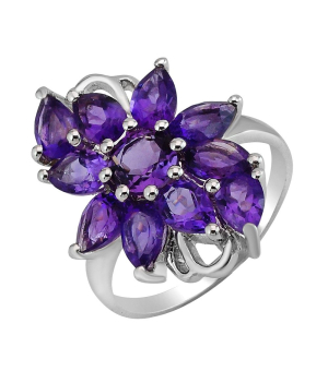 Серебряное кольцо с аметистом ‒ Mirserebra925.ru