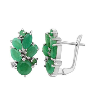 Серебряные серьги с изумрудом – Mirserebra925.ru