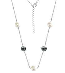 Серебряное колье с жемчугом swarovski – Mirserebra925.ru