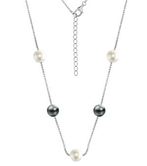 Серебряное колье с жемчугом swarovski – Mirserebra925.ru