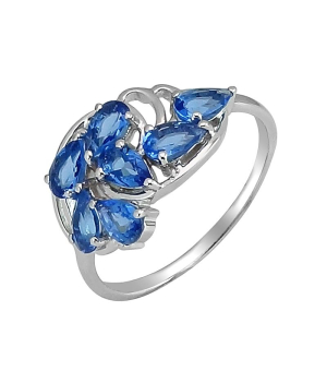 Серебряное кольцо с танзанитом ‒ Mirserebra925.ru