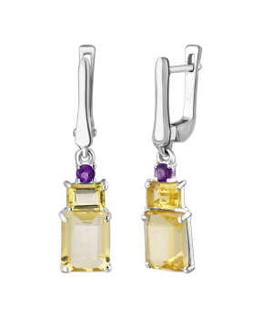 Серебряные серьги микс камней – Mirserebra925.ru