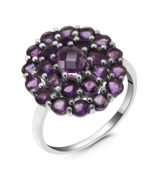 Серебряное кольцо с аметистом ‒ Mirserebra925.ru