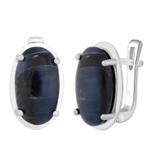 Серебряные серьги с питерсит ‒ Mirserebra925.ru