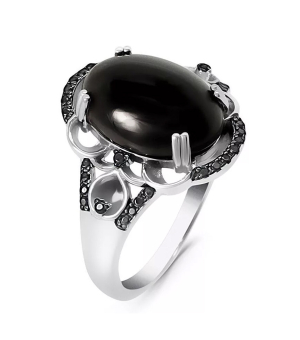 Серебряное кольцо с ониксом – Mirserebra925.ru