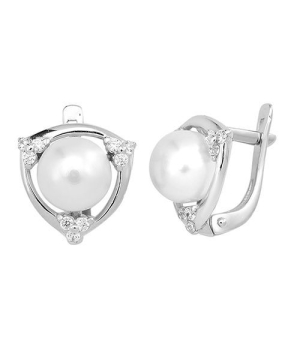 Серебряные серьги с жемчугом ‒ Mirserebra925.ru