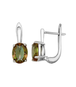 Серебряные серьги с султанитом ‒ Mirserebra925.ru