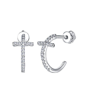 Серебряные серьги с цирконом ‒ Mirserebra925.ru