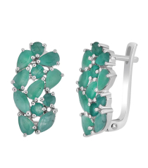 Серебряные серьги с изумрудом – Mirserebra925.ru