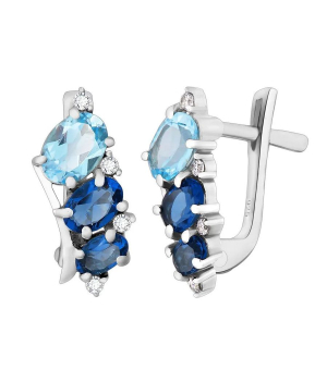 Серебряные серьги микс камней – Mirserebra925.ru