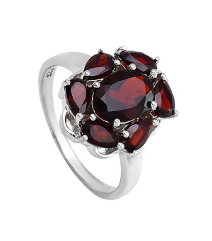 Серебряное кольцо с гранатом – Mirserebra925.ru