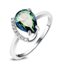 Серебряное кольцо с мистик кварцем ‒ Mirserebra925.ru