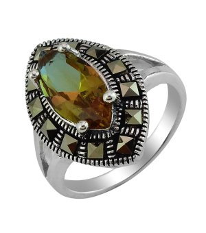Серебряное кольцо с марказитом ‒ Mirserebra925.ru