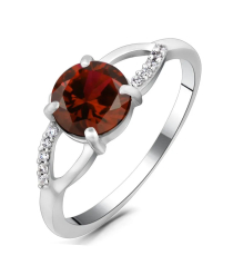 Серебряное кольцо с гранатом – Mirserebra925.ru