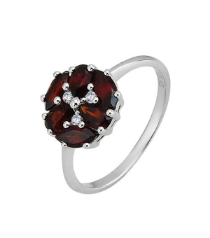 Серебряное кольцо с гранатом – Mirserebra925.ru