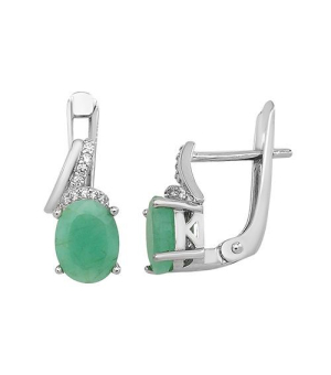 Серебряные серьги с изумрудом – Mirserebra925.ru