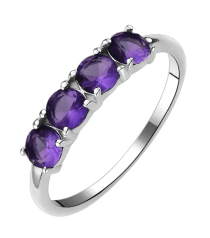 Серебряное кольцо с аметистом ‒ Mirserebra925.ru