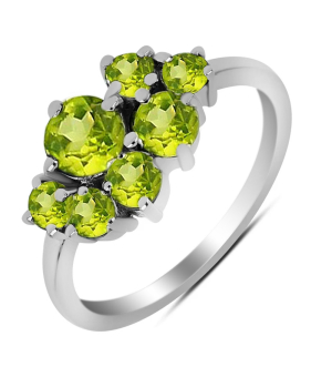 Серебряное кольцо с хризолитом – Mirserebra925.ru