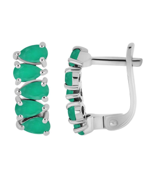 Серебряные серьги с изумрудом – Mirserebra925.ru