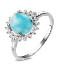 Серебряное кольцо с ларимаром ‒ Mirserebra925.ru