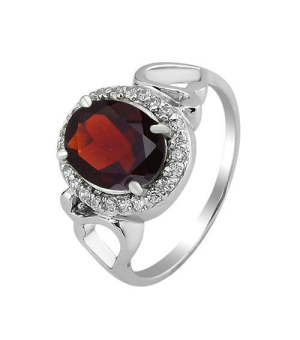 Серебряное кольцо с гранатом – Mirserebra925.ru