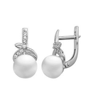 Серебряные серьги с жемчугом ‒ Mirserebra925.ru