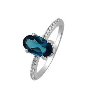 Серебряное кольцо с лондон топазом кварц ‒ Mirserebra925.ru