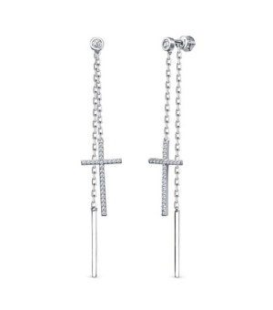 Серебряные серьги с цирконом ‒ Mirserebra925.ru