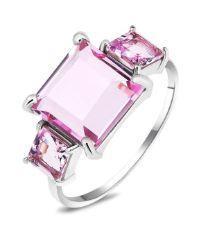 Серебряное кольцо с морганитом – Mirserebra925.ru