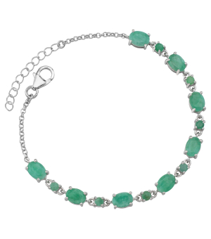 Серебряный браслет с изумрудом – Mirserebra925.ru