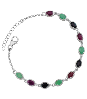 Серебряный браслет микс камней – Mirserebra925.ru